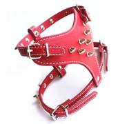 UOSIA Arnés De Cuero De Cuero con Pikas Spiked Ligero Suave No-Pull Vest Ajustable con Hebillas De Metal para Perros Pequeños