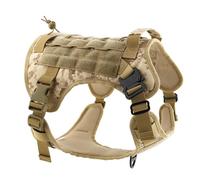 UOSIA Arnés De Perros Táctico Chaleco Sin Tirón De Arnés De Mascota Ajustable con Manejo De Hebilla De Metal Molle Militar para Perros Grandes Medianos