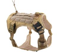 UOSIA Arnés De Perros Táctico Chaleco Sin Tirón De Arnés De Mascota Ajustable con Manejo De Hebilla De Metal Molle Militar para Perros Grandes Medianos