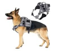 UOSIA Arnes Táctico para Perros - Tela Oxford Premium con Acolchado De Malla, Ajuste Ajustable, Bolsa De Almacenamiento Extraíble Y Manija para Perros De Tamaño Medio