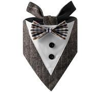 UOSIA Bandanas Formales para Perros de Esmoquin de Boda con Pajarita clásica Ajustable a Rayas para Despedida de Soltera, Compromiso y cumpleaños, Traje de Perro para Perros medianos y Grandes