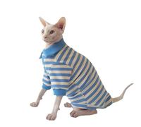 UOSIA Camisa De Gato Sin Pelo Sphynx Camiseta De Gato De Algodón De Gato con Mangas Ropa De Gatito A Rayas Transpirables Sphynx Cornish Rex, Devon Rex, Pijama De Peter Ball