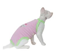 UOSIA Camisa De Gato Sin Pelo Sphynx Camiseta De Gato De Algodón De Verano Ropa De Mascota Lindo Pijama De Gato Chaleco De Gato Transpirable Suéter De Gatito Ropa De Gato Y Cachorro