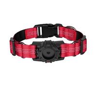 UOSIA Collar de Perro AirTag Impermeable con Tiras Reflectantes, Soporte de Etiqueta de Aire Ajustable, Collar de Perro con Etiqueta de Aire Resistente, Collar de Perro de Nailon Duradero