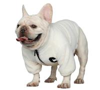 UOSIA Conjunto de Chaqueta y Gorro de Lana para Bulldog francés. Ropa de Invierno Gruesa de Color Liso para Perros Frenchie. Abrigo para Perros con Cierre de Cremallera Ajustable