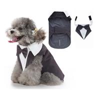 UOSIA Conjunto de Traje de Esmoquin y pañuelo para Perro pequeño, Camisa de Esmoquin para Perro Elegante, Traje de Caballero para Cachorro, Disfraz de Mascota para Vacaciones y Bodas
