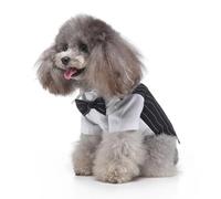 UOSIA Esmoquin De Cachorro Camisa Oficial Traje De Cachorro Traje De Cachorro Lazo Raya Traje De Mascota Fiesta De Bodas Cumpleaños Traje De Caballero De Cachorro Halloween Traje De rol De Mascota