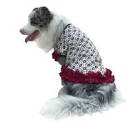 UOSIA Gran Perro Grande Ropa Vestidos Niña Moda Dulce Chaleco Sin Mangas Suéter Princesa Encaje Tul Vestido con Patrón Floral Conjunto Femenino Cálido de Navidad para Boda Fiesta de Cumpleaños