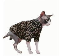 UOSIA Ropa De Gato Esfinge Suave Cálido Negro Oro Mangas Largas Suéter Camisa De Gato Pijamas Uso Diario Cuello De Tortuga Moda Ropa para Mascotas para Devon Rex