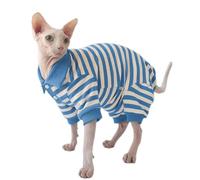 UOSIA Ropa para Gatos sin Pelo Mono para Gatitos Transpirable Solo para Gatos Abrigo para Gatos con Cuatro Patas Camisetas clásicas a Rayas para Gatos Ropa Linda para Gatos Sphynx