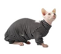 UOSIA Ropa para Gatos Sphynx, Pijamas con Gorro y Cubierta para la Cola, Mono cálido de 4 Patas para Gatos sin Pelo, Abrigos para Gatos, Monos de algodón Suave para Gatos, Trajes para Gatitos