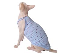 UOSIA Sphynx Gato Pijamas Niña Gatos Sin Pelo Camiseta Vestido Enfriamiento Transpirable Gato Camisas Lindo Patrón De Flores Gatito Chaleco De Verano para Devon Cornish Rex Peterbald