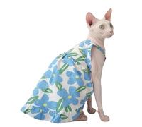 UOSIA Sphynx Sin Pelo Gato Vestido De Mujer Gato Falda De Verano Gato Camiseta De Gatito Chaleco Lindo Vestido De Mascota Sin Mangas Cachorro Vestido De Flores Fiesta De Vacaciones