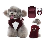 UOSIA Traje de Esmoquin para Perros con Pajarita para Perros pequeños y medianos, Traje Formal para Fiesta de Boda, Traje de Caballero para Cachorros, Camisa, Disfraz, Ropa de Vacaciones