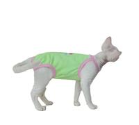 UOSIA Traje de recuperación de cirugía de Gato Sphynx Cat Pijama de algodón de Cuatro Patas Ropa elástica para Mascotas para Chaleco de Gato de Verano sin Pelo Ropa de Gato sin Pelo