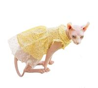 UOSIA Vestido De Gato Floral De Verano Lindo Encaje Gatos Sin Pelo De Princesa Falda Gatita De Gatito para Sphynx Cornish Rex, Devon Rex, Peterbald