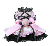 UOSIA Vestido de niña de Flores de Perro de Encaje con moño Falda de tutú de Cachorro de Lujo de Moda Primavera Verano Vestido de Boda de Gato Vestido de Perro Rosa