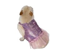 UOSIA Vestido para Bulldog francés Sweet Bling Fish Scale Princess Tulle Skirt Elegant Sweet Wedding Birthday Party Pet Dresses Fashion Mermaid Puppy Dresses