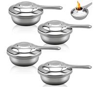UOSIWYA 4 quemadores de fondue, recipiente para pasta de combustión, quemador de pasta de acero inoxidable, portátil, mini hervidor de alcohol, recipiente para pastas de combustión, fondue, accesorios