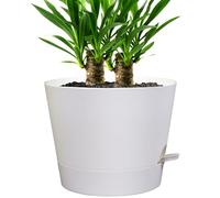 UOUZ Maceta de riego automático de 12 Pulgadas, macetas de plástico para Plantas y Flores de Interior, Color Blanco