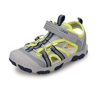 UOVO Sandalias Deportivas para Niños Zapatos de Verano con Superficie Transpirable Suela Antideslizante Cierre de Gancho y Bucle Puntera Protectora Gris Tallas 30