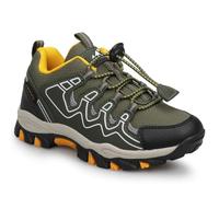 UOVO Zapatillas de correr para niños y niñas, impermeables, para exteriores, senderismo, trekking y jogging, tallas 27-40, Verde y amarillo., 40 EU