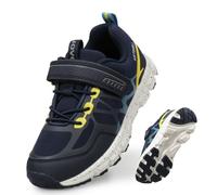 UOVO Zapatillas de deporte para niños, zapatillas de senderismo para niños, impermeables, para senderismo, senderismo, correr, color negro, azul, gris, talla 9 de Reino Unido a 5.5 UK, azul y blanco