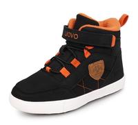 UOVO Zapatos de invierno para niños Botas de nieve para niños Zapatos con forro cálido Zapatillas de caña media Negro Talla 35