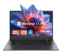 UOWAMOU Laptop de 14 pulgadas con Windows 11 Pro - Intel N5095 de cuatro núcleos, 8 GB de RAM 128 GB SSD, WiFi 5/Bluetooth 5.0, cubierta de privacidad para cámara web, Office 2024 precargada