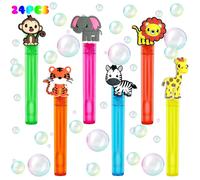 Uoyoi Jungle Safari Party Favors 24 piezas Varitas de burbujas de animales salvajes para ni os Varita de burbujas de zool gico para Safari Wild O
