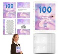 Uozonit Archivador de sobres de 100 retos, 100 sobres Desafío de ahorro de dinero | Sobres de ahorro de dinero para el desafío de efectivo | Libro de retos de ahorro, sobres Libro de presupuesto de