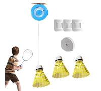 Uozonit Balón de rebote para entrenamiento de bádminton, raqueta de bádminton ajustable, herramienta de entrenamiento individual, ayuda de práctica deportiva, incluye 3 pelotas para principiantes en