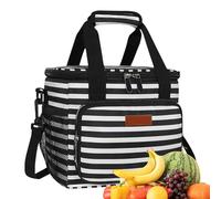 Uozonit Bolsa de almuerzo para mujer, tela Oxford, grande, impermeable, a prueba de aceite, reutilizable, bolsa de almuerzo para mujeres y hombres, lonchera aislada para la escuela, trabajo, camping