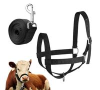 Uozonit Cabestro de Ganado - Cuello de Cabeza Halter de con Cuerda, Muestra Ganado de Nailon Resistente Ajustable para Rancho, Granja, césped, Patio, pastizal, Cabra, Caballo, Potro, Cordero