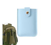 Uozonit Cartera extraíble para tarjetas de crédito, 6 ranuras, portátil, delgada, con botón de presión, tarjetero de cuero para tarjetas de membresía, soporte delgado para tarjetas de identificación