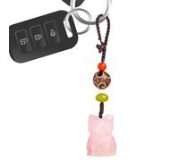 Uozonit Colgantes de con diseño de gato de la suerte, collares naturales para mujer, hermoso colgante de piedra portátil, para familiares, amigos, colegas, cumpleaños, Año Nuevo, Refer to