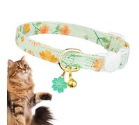 Uozonit Collar de gato con campanas | Collar de algodón para gatito con campana que se rompe | Collar de separación ajustable, collares para gatos pequeños, collar para mascotas al aire libre para