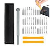 Uozonit Juego de destornilladores magnéticos | Destornillador magnético pequeño 41 en 1 | Destornillador de cabeza plana Phillips - para teléfono, computadora, reloj, gafas, juguetes electrónicos