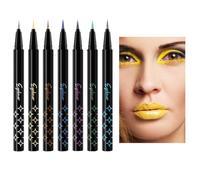 Uozonit Juego de lápices delineadores de ojos con purpurina, juego de lápices delineadores de ojos, Lápiz de sombra de ojos colorido, Kit de delineador de ojos de perlas de 7 piezas, juego de colores