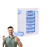 Uozonit Organizador semanal de pastillas, caja de medicina familiar de 7 días,Estuche de medicina - Estuche compacto para planificador de medicamentos con 4 compartimentos para mujeres y hombres,