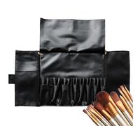 Uozonit Soporte para brochas de maquillaje de viaje, organizador de brochas de maquillaje enrollable, estuche de cosméticos de artista para brochas de maquillaje, bolsa portátil para mujeres