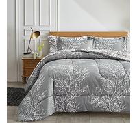 UOZZI BEDDING Bed in a Bag - Juego de edredón reversible de microfibra suave (1 edredón, 2 fundas de almohada, 1 sábana encimera, 1 sábana bajera, 2 fundas de almohada)