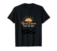 Up at Dawn for The Win Sports Parent Sunrise Design Camiseta