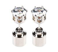 Up Crown - Pendientes de acero inoxidable con diseño de gota brillante LED, pares de luces multicolor, talla única, Metal, Sin piedra preciosa