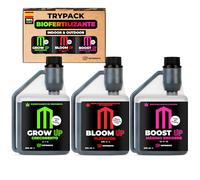 UP NUTRIENTS Trypack Fertilizante Grow, Bloom & Boost 500 ml | Abono 100% Orgánico Indoor & Outdoor Enraizamiento, Crecimiento y Engorde Floración Cogollos | Estimulador Flores y Plantas (500 ML)