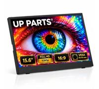 UP PARTS Monitor portátil 15,6" Vesa IPS FHD 1920x1080P | Segunda pantalla externa para portátil con conectividad USB-C y HDMI, con altavoces VSA Wall Mount