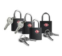 UP Security Cerraduras de equipaje aprobadas por la TSA, candado pequeño con llave, cerraduras TSA para equipaje, candados con llave para maleta, seguro de viaje, Negro, Mini cerradura TSA