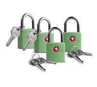 UP Security Paquete de 4 candados de equipaje de viaje aprobados por la TSA con llaves, candados de aleación de zinc, cubiertos de plástico ABS, cerraduras pequeñas de seguridad para maletas, mochilas