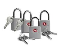 UP Security Paquete de 4 candados de equipaje de viaje aprobados por la TSA con llaves, candados de aleación de zinc, cubiertos de plástico ABS, cerraduras pequeñas de seguridad para maletas, mochilas