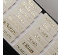 UPAFEXXI - Pestañas de cuero de la Biblia con resúmenes de libros, pestañas de la Biblia para mujeres y hombres (letras de lámina dorada), calcomanías de impresión grande, fáciles de leer y aplicar